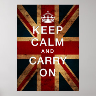 ユニオン・ジャックの「Keep Calm and Carry On」 ポスター