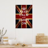 ユニオン・ジャックの「Keep Calm and Carry On」 ポスター (キッチン)