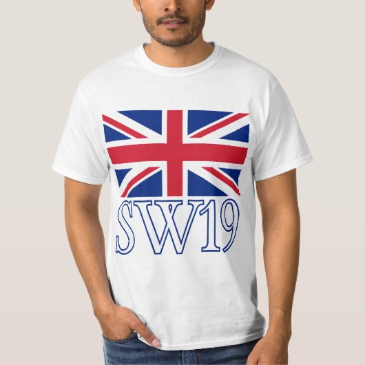ユニオン・ジャック付きロンドン郵便番号SW19 Tシャツ (正面)