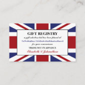 ユニオン・ジャック国旗結婚イギリスのギフトレジストリ エンクロージャーカード (正面)