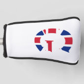 ユニオン・ジャック国旗pccntにオーバーレイされたGモノグラム ゴルフヘッドカバー (正面)