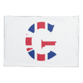 ユニオン・ジャック国旗pccntにオーバーレイされたGモノグラム 枕カバー (裏面)