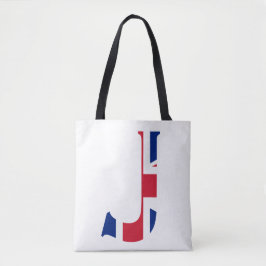 ユニオン・ジャック国旗stcntにJモノグラムをオーバーレイ トートバッグ