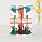 ユニオン・ジャック父のギター付きデイカード カード (黄色い花)