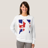 ユニオン・ジャック祈・イスラム教徒の女性とハート Tシャツ (正面フル)