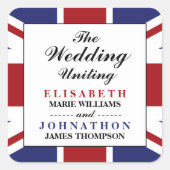 ユニオン・ジャック結婚国旗 スクエアシール (正面)