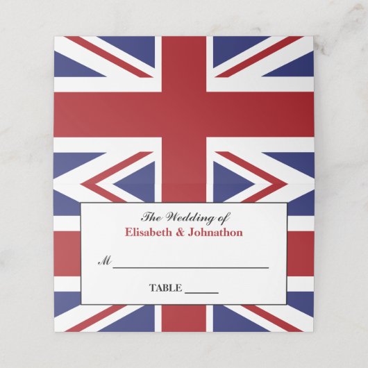 ユニオン・ジャック結婚国旗 プレイスカード (外部開封)