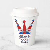 ユニオン・ジャック・キング・チャールズ戴冠式クラウン 紙コップ (正面)