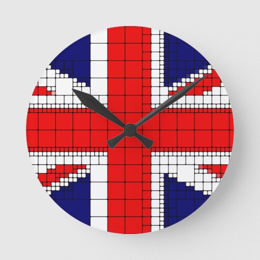 ユニオン·ジャック·フラグ·英国愛国者 ラウンド壁時計 (正面)