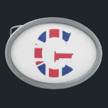ユニオン・ジャック・フラッグbbcntにオーバーレイされたGモノグラム 卵形バックル<br><div class="desc">ユニオンジャックフラッグベルトバックルデザインにオーバーレイGモノグラム©トロッケットと物事2017 - AHPデザイン。All Rights Reserved.030417</div>