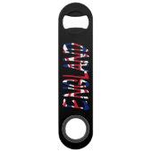 ユニオン・ジャック・フラッグbocntにオーバーレイされた任意の名前 スピード栓抜き (裏面)