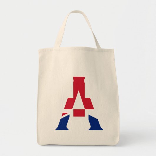 ユニオン・ジャック・フラッグgtcntにオーバーレイされたモノグラム トートバッグ (正面)