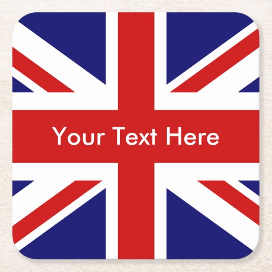 ユニオン・ジャック・ブリティッシュ国旗 スクエアペーパーコースター (正面)