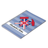 ユニオン・ジャック・ロゴ付き地質学者のロックハンマー ノートブック (左側)