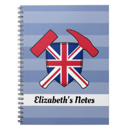 ユニオン・ジャック・ロゴ付き地質学者のロックハンマー ノートブック