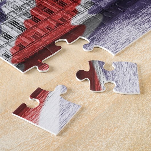 ユニオン・ジャッ包まれたク国旗を持つウェストミンスター宮殿 ジグソーパズル (側面)