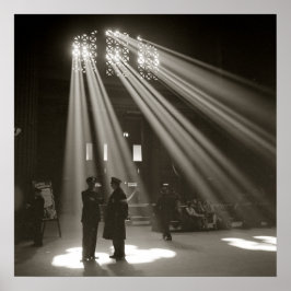 ユニオン・ステーション・シカゴ， 1943.ヴィンテージ写真 ポスター