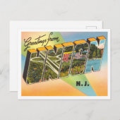 ユニオン、ニュージャージー・ヴィンテージ・トラベルよりの挨拶 ポストカード (正面/裏面)