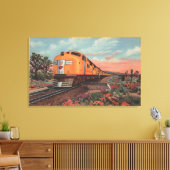 ユニオン・パシフィック・トレイン、ロサンゼルス市 キャンバスプリント (インサイチュ (リビング))