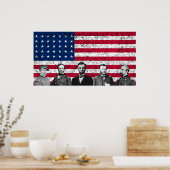ユニオン・ヒーローとアメリカ国旗 ポスター (キッチン)