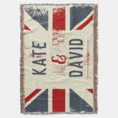 ユニオ動揺してン・ジャック・カップルの名結婚前のプレゼント スローブランケット (正面縦)