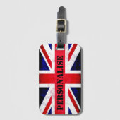 ユニオ素朴ン・ジャック英パーソナライズされた国国旗 ラゲッジタグ (正面縦)