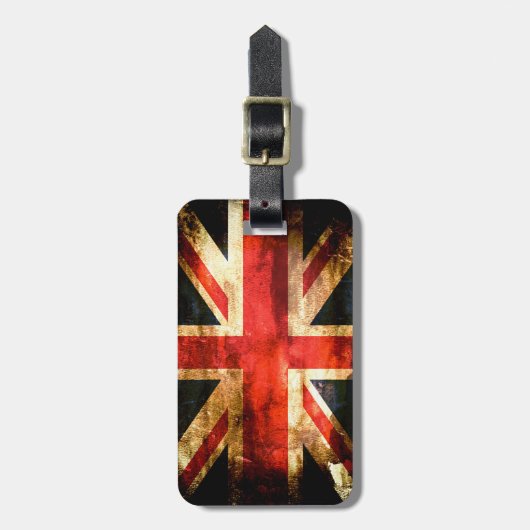 ユニオ素朴ン・ジャッ素晴らしクイギリス国旗 ラゲッジタグ (正面縦)