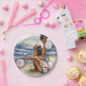 ユニオ絵を描ン・スクエア・グレのカップルのオリジナル ペーパープレート (パーティー)