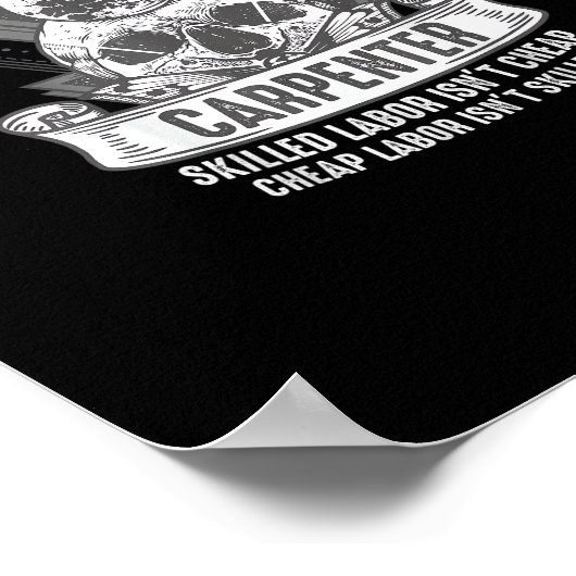 ユニオ誇りを持ったン大工の熟練労働は安くない ポスター (角)