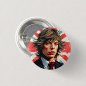 ユニオ転がン・ジャックの前のミック・ジャガーの石 缶バッジ (正面&裏面)