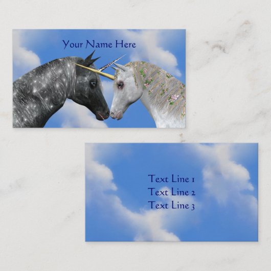 ユニキスをするコーンファンタジーホース名刺 名刺 (正面/裏面)