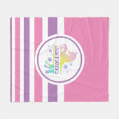 ユニクパーソナライズされたカラフルロン フリースブランケット (正面(横))