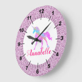 ユニクパーソナライズされたカラフルロン ラージ壁時計 (傾斜)