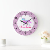 ユニクパーソナライズされたカラフルロン ラージ壁時計 (ホーム)