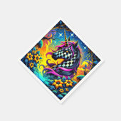 ユニク市松模様にロン スタンダードカクテルナプキン (角)