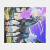 ユニク色彩の鮮やかロン フリースブランケット (正面(横))