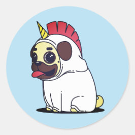 ユニコおもしろいーンのパグハロウィーン衣装犬になりたい ラウンドシール