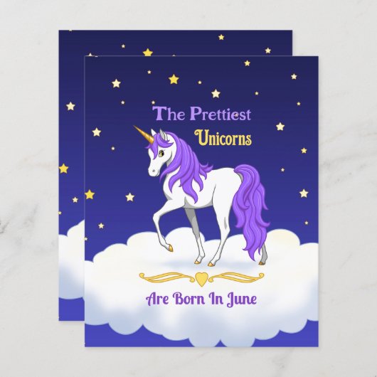 ユニコかわいらしーンは生まれ6月に行われる (正面/裏面)