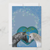 ユニコキスをするーンズハートブライダルシャワー招待状 招待状 (裏面)