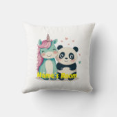 ユニコパーソナライズされたンとパンダのキッズルーム クッション (裏面)