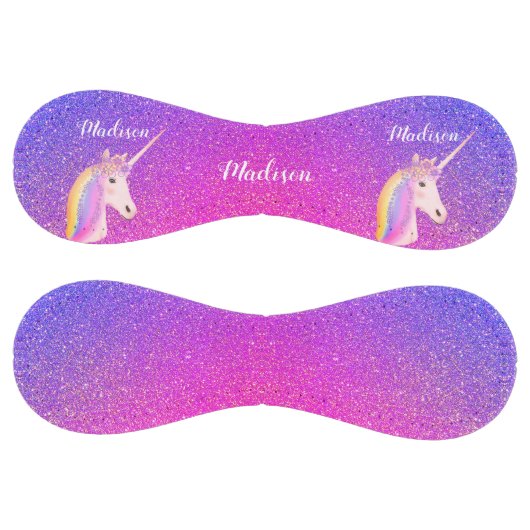 ユニコパーソナライズされたーンピンクパープルグリッターガールズ ソフトボール (パネル)