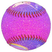 ユニコパーソナライズされたーンピンクパープルグリッターガールズ ソフトボール (裏面)