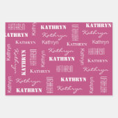 ユニコパーソナライズされたーン誕生日 ラッピングペーパーシート (正面3)