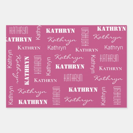 ユニコパーソナライズされたーン誕生日 ラッピングペーパーシート (正面3)