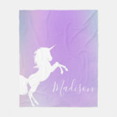 ユニコパーソナライズされたーン·コットン·キャンデスタイリッシュィー フリースブランケット (正面)