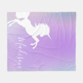 ユニコパーソナライズされたーン·コットン·キャンデスタイリッシュィー フリースブランケット (正面(横))