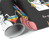 ユニコパーソナライズされたーン&フラミンゴカクテルパーティー ラッピングペーパー (ロールコーナー)