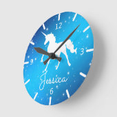 ユニコパーソナライズされたーン ラウンド壁時計 (傾斜)