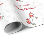 ユニコモダンーンのスノーフレークの名前メリークリスマス ラッピングペーパー (ロールコーナー)