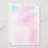 ユニコーカラフルンズレインボーピンク誕生日招待状 招待状 (裏面)